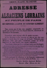 Adresse des Alsaciens et Lorrains En réponse à l'avis du citoyen Cluseret