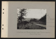 Le Plémont. Le massif occupé par les Allemands : à droite, route de Lassigny à Elincourt avec organisations défensives des premières lignes françaises