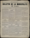 Bulletin de la municipalité de Paris n° 3 : approvisionnement… Ambulances…
