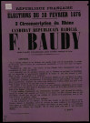 3e circonscription du Rhône : candidat républicain radical F. Baudy
