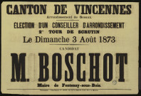 Élection d'un conseiller d'arrondissement : Candidat M. Boschot