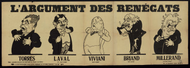 L'argument des renégats : Torrès & Laval & Viviani & Briand & Millerand