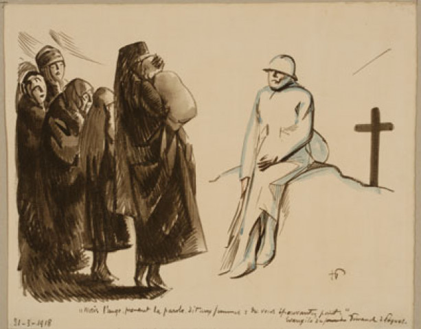 Mais l'ange, prenant la parole, dit aux femmes : ne vous épouvantez point". Evangile du dimanche de Pâques. 31-3-1918