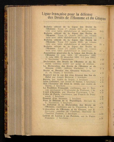 Juin 1905 - Bulletin officiel de la Ligue des Droits de l'Homme