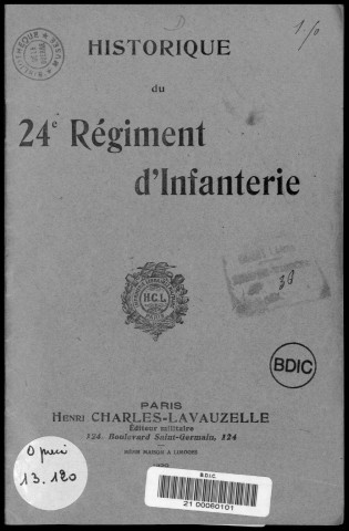 Historique du 24ème régiment d'infanterie