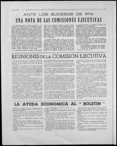 Boletín de la Unión general de trabajadores de España en exilio (1958 ; n° 159-170). Autre titre : Suite de : Boletín de la Unión general de trabajadores de España en Francia y su imperio