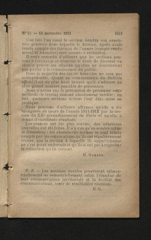 Novembre 1912 - Bulletin officiel de la Ligue des Droits de l'Homme