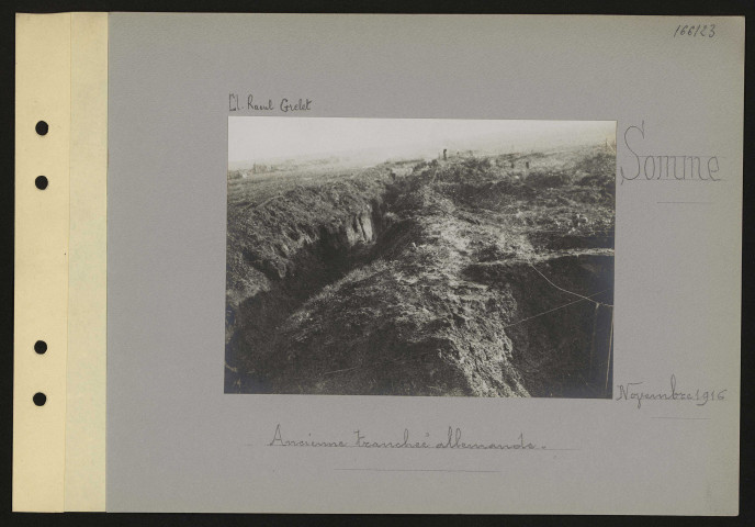 Somme. Ancienne tranchée allemande