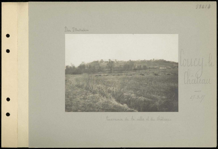 Coucy-le-Château. Panorama de la ville et du château