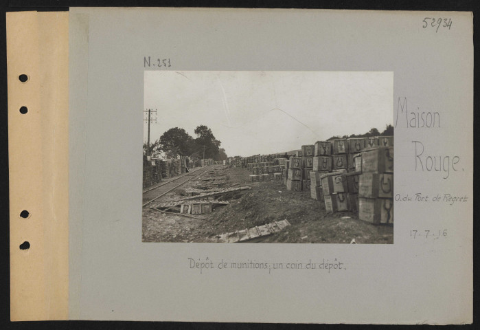 Maison Rouge (ouest du Fort de Regret). Dépôt de munitions ; un coin du dépôt