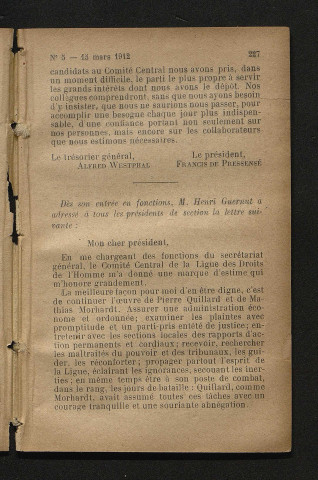 Mars 1912 - Bulletin officiel de la Ligue des Droits de l'Homme