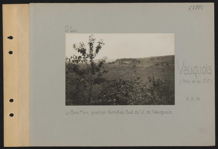 Vauquois (près et au sud-ouest). Le Bois Noir, position fortifiée sud du village de Vauquois