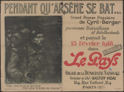 Pendant qu'Arsène se bat& Grand roman popuplaire de Cyril-Berger... dans Le Pays