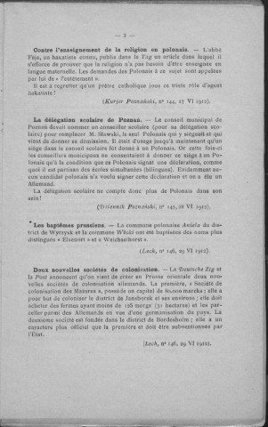 Agence Polonaise de Presse (1912, n° 128- n°133)  Sous-Titre : patronné par le Conseil National de Galicie