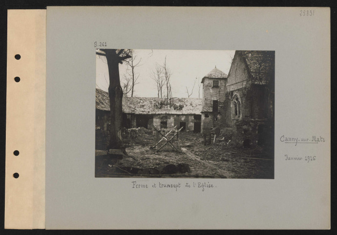 Canny-sur-Matz. Ferme et transept de l'église
