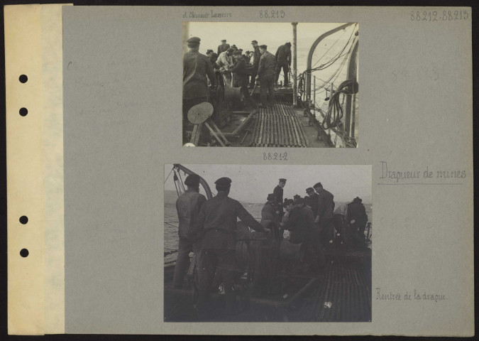 S.l. Dragueur de mines. Rentrée de la drague