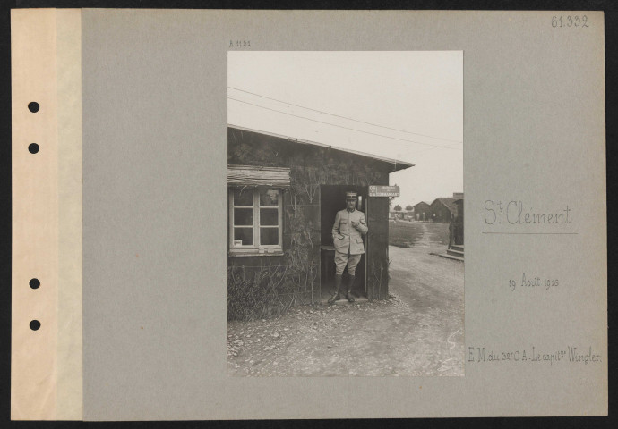 Saint-Clément. EM du 32e CA. Le capitaine Wingler