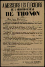 Cte Octave de Boigne... A messieurs les électeurs de l'arrondissement de Thonon