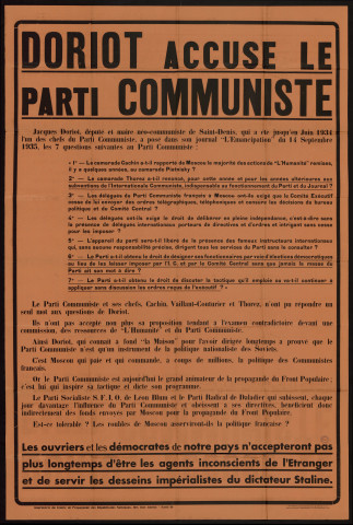 Doriot accuse le Parti communiste