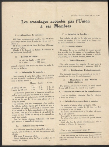 Année 1930. Bulletin de l'Union des blessés de la face "Les Gueules cassées"