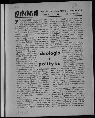 Droga (1964/1965: automne - hiver)