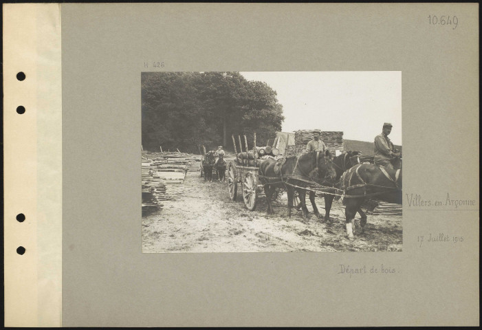 Villers-en-Argonne. Départ de bois