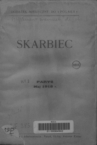 Skarbiec (1918 : n°1-4; 8)