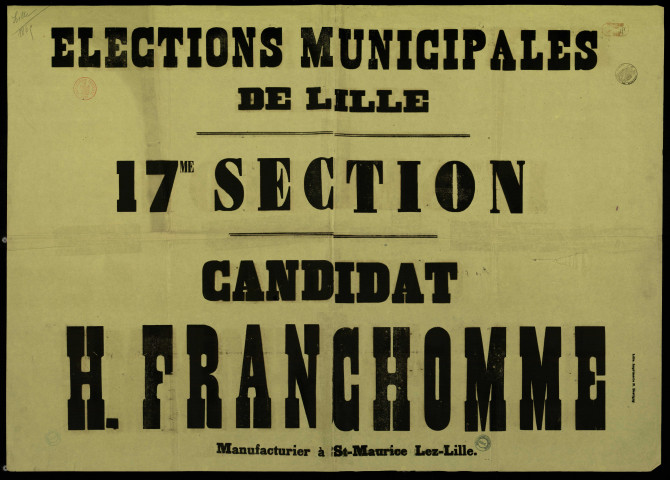 Elections municipales de Lille : H. Franchomme