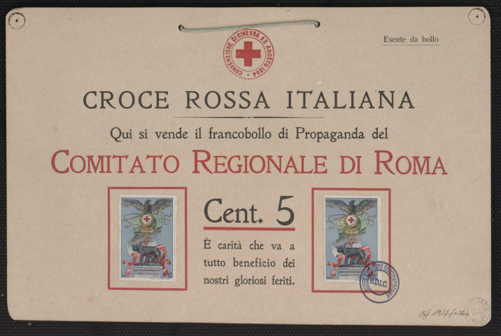 Qui si vende il francobollo di Propaganda del comitato regionale di Roma