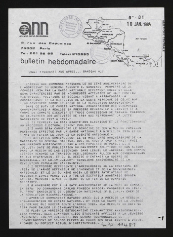Bulletin hebdomadaire - 1984