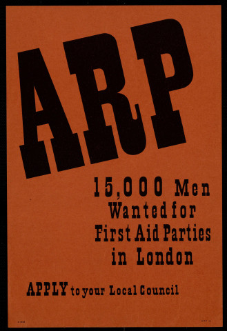 ARP : 15,000 men wanted for first aid parties in London