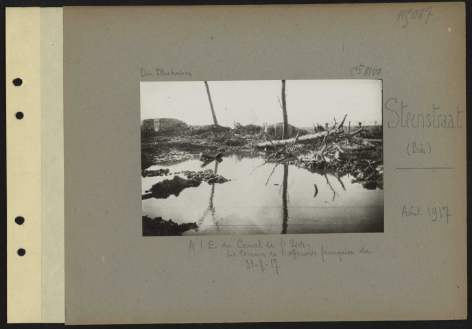 Steenstraat (près). À l'est du canal de l'Yser. Le terrain de l'Offensive française du 31.7.17