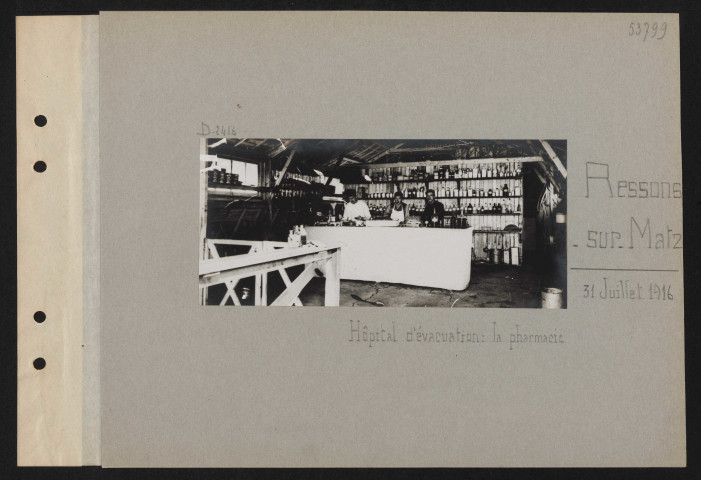 Ressons-sur-Matz. Hôpital d'évacuation : la pharmacie