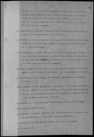 Conversation du 28 janvier 1919 à 11h. Sous-Titre : Conférences de la paix