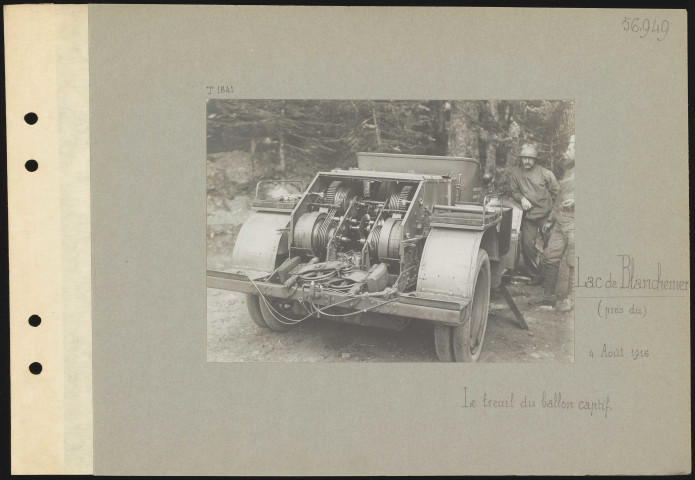 Lac de Blanchemer (près du). Le treuil du ballon captif (7e Compagnie d'aérostiers)