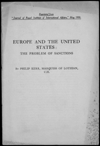 Relations Europe-Etats-Unis, 1913-1930