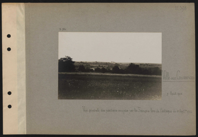 Ville-sur-Cousances. Vue générale des positions occupées par les Français lors de l'attaque du 6 septembre 1914
