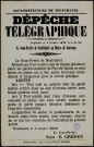 Dépêche télégraphique : Les gardes mobiles du Pas-de-Calais se sont livrés… À des actes d'ivresse…
