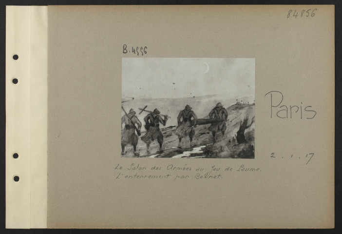 Paris. Le Salon des Armées au Jeu de paume. L'enterrement par Belnet