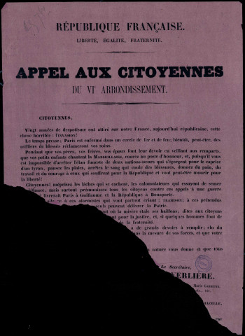 Appel aux citoyennes du VIe arrondissement : invasion !