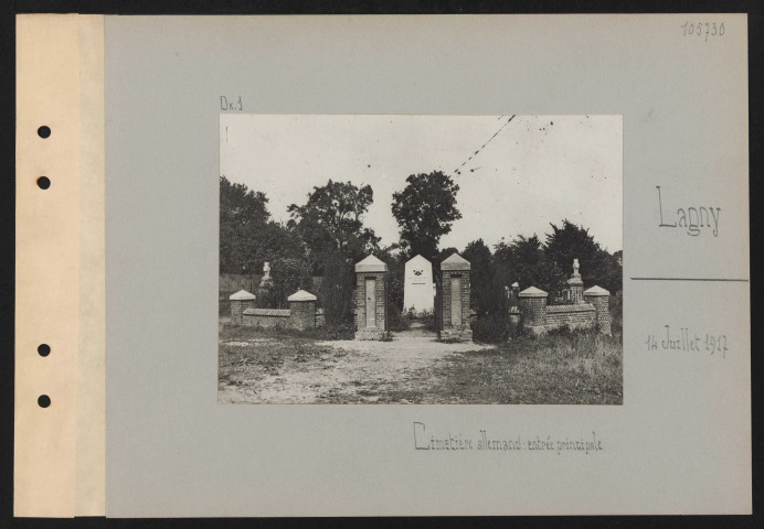 Lagny. Cimetière allemand : entrée principale