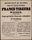 Francs-tireurs d'Alsace : corps spécial des chasseurs volontaires de Strasbourg