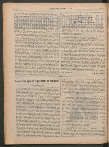 Février 1927 - La Fédération balkanique