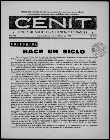 Cénit (1971 ; n° 197 - 200). Sous-Titre : Revista de sociología, ciencia y literatura