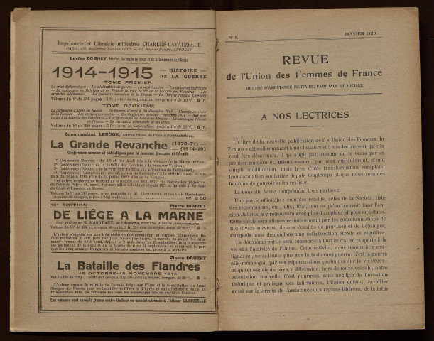 Année 1920 - Bulletin de guerre