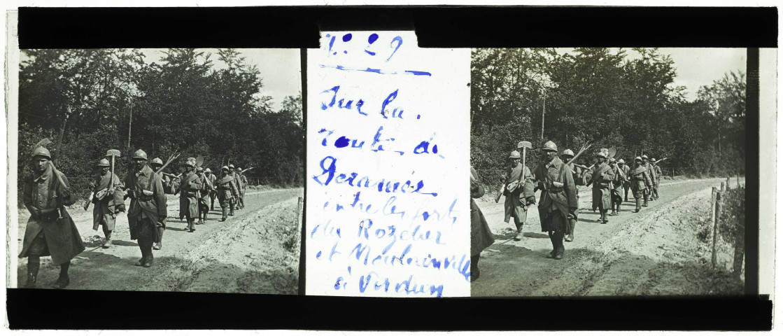 Sur la route de Deramé entre les forts du Rozelier et Moulainville à Verdun