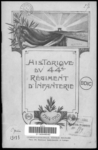 Historique du 44ème régiment d'infanterie