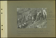 Lac d'Alfeld (Près Sewen). Construction de la route d'Alfeld au Ballon d'Alsace. Malgaches travaillant à ouvrir une partie de la route