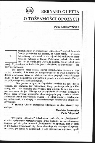 Kontakt (1988; n°1/2- n°12) Sous-Titre : Miesiecznik redagowany przez czlonkow i wspolpracownikow NSZZ Solidarnosc