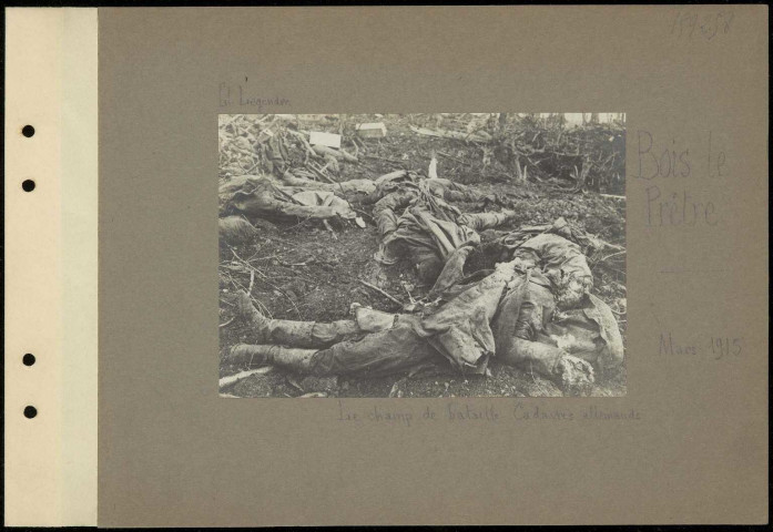 Bois le Prêtre. Le champ de bataille. Cadavres allemands
